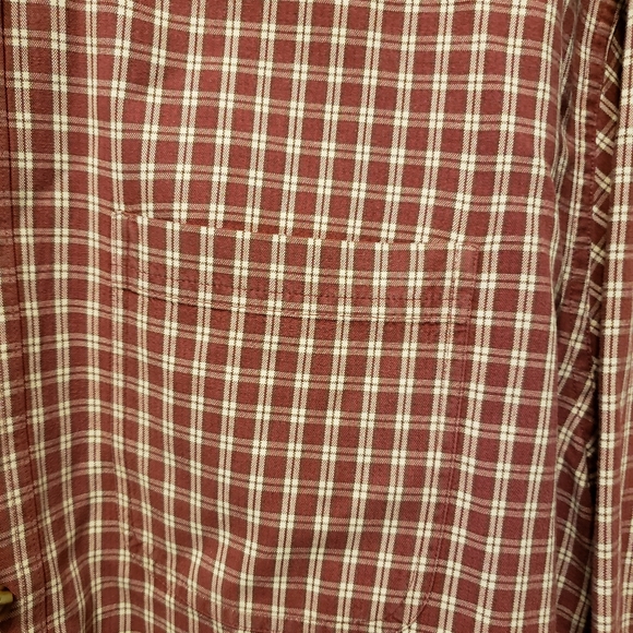 LL Bean Mens Button Down Red & White Plaid Men's XL Tall Heavy Fabric - Picture 4 of 9